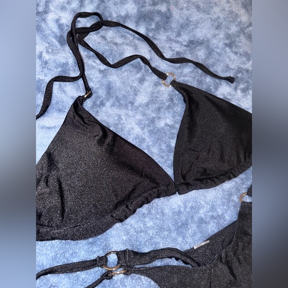 NWOT Black SEXY Triangle Thong Bikini Set - Picture 2 of 5